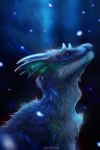  2020 ambiguous_gender blue_body blue_eyes blue_fur digital_media_(artwork) dragon feral fur furred_dragon hi_res horn isvoc solo 