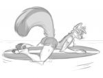  anthro breasts butt canid canine claws clothed clothing digital_media_(artwork) feet female fox fur harper_(nicnak044) island_fox looking_at_viewer mammal nicnak044 nipples nude outside pawpads paws pinup pose sea seaside simple_background smile solo surfboard surfer surfing swimwear urocyon water whiskers 