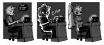  2017 anthro black_sclera bottomwear breast_growth chair clothing computer darksquared dialogue electricity female furniture gender_transformation human human_to_anthro laptop long_ears lopunny male mammal mtf_transformation nintendo pants pok&eacute;mon pok&eacute;mon_(species) sequence shirt sitting smile solo species_transformation surprise topwear transformation video_games 