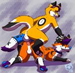  all_fours anal anal_penetration anus balls canid canine doggystyle fox from_behind_position genitals hi_res invalid_tag male male/male mammal paws penetration sex shinyfoxguy 