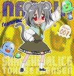  animal_ears blush character_single cosplay grey_hair jewelry kobayakawa_yutaka lucky_star mouse_ears mouse_tail nazrin nazrin_(cosplay) parody pendant red_eyes short_hair solo tail touhou ufo yane_ura yukkuri_shiteitte_ne 