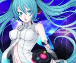  aqua_eyes aqua_hair bad_id bad_pixiv_id elbow_gloves gloves hatsune_miku hatsune_miku_(append) koko-1109 long_hair navel necktie solo twintails very_long_hair vocaloid vocaloid_append 