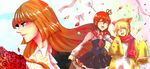  2girls bad_id bad_pixiv_id banned_artist brown_eyes brown_hair candy crown flower food hime_cut jelly_bean lollipop long_hair melting_scarlet multiple_girls orange_hair pink_ribbon ribbon rose sakutarou swirl_lollipop umineko_no_naku_koro_ni ushiromiya_maria ushiromiya_rosa 