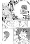  :d ^_^ ascot bird closed_eyes comic evil_smile fuantei greyscale highres kazami_yuuka monochrome multiple_girls o_o open_mouth reaching rumia scared shaded_face silent_comic skirt skirt_set smile touhou trembling vest 