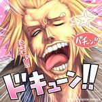  blonde_hair duval failure kei-suwabe male_focus one_eye_closed one_piece open_mouth solo sweatdrop tongue you're_doing_it_wrong 