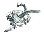  absol absurd_res ambiguous_gender black_body claws fangs feral fluffy fur hi_res kenket mega_absol mega_evolution nintendo open_mouth open_smile pok&eacute;mon pok&eacute;mon_(species) simple_background smile solo toe_claws video_games whiskers white_background white_body white_fur wings 