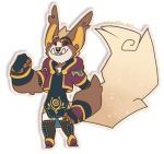  alpha_channel arm_on_hip big_arms clothing earpiece fangs fingerless_gloves fist gloves handwear hoodie kokoro-doll koro_(kokoro-doll) league_of_legends looking_at_viewer male raised_arm riot_games simple_background topwear transparent_background video_games yordle 