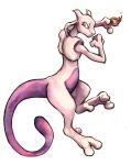  absurd_res anthro beverage cup hi_res holding_cup holding_object kenket legendary_pok&eacute;mon mewtwo nintendo pok&eacute;mon pok&eacute;mon_(species) purple_body purple_eyes purple_skin simple_background solo tea tea_cup video_games white_background 