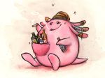  alcohol beverage bottle chansey clothing drugs hat headgear headwear hi_res holding_bottle holding_object kenket marijuana nintendo pink_body pok&eacute;mon pok&eacute;mon_(species) sitting smile smoke smoking solo text url video_games 