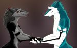  16:10 colored couple_(disambiguation) curly female halfbody hi_res love male male/female partners sergals zhekathewolf ztw2018 ztw2020 