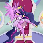  1:1 anthro babydoll big_breasts bra breasts chair clothing equid female friendship_is_magic furniture horn longtailshort mammal my_little_pony nightgown panties sitting throne translucent translucent_clothing twilight_sparkle_(mlp) underwear winged_unicorn wings 