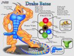  abs absurd_res anthro characterreference charactersheet drake_bates hi_res lizard male model_sheet mrd66 muscular reptile scalie shredded thick_thighs 