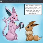  1:1 2020 ask_blog canid canine collar eevee eeveelution english_text espeon feral freya_howell half-closed_eyes hi_res mammal narrowed_eyes nintendo open_mouth parent parent_and_child pok&eacute;mon pok&eacute;mon_(species) pok&eacute;mon_mystery_dungeon reallydarkandwindie simple_background tattoo text video_games wanderlust 