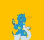  anthro balls_outline big_breasts big_bulge blue_body breasts bulge clothed clothing dax daxzor dragon genital_outline gynomorph intersex inverted_nipples nipples panties simple_background topless underwear wide_hips 