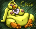  avian big_breasts bird breasts chica_(fnaf) chicken female five_nights_at_freddy&#039;s galliform gallus_(genus) morbidly_obese nidopug nipples obese overweight phasianid video_games 