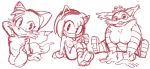  amphibian amy_rose anthro big_breasts big_the_cat blush breasts condom conjoined_eyes crossgender duo female feral frog genitals hi_res miles_prower mostly_nude nipples offering_condom pussy simple_background sitting sketch solo sonic_the_hedgehog_(series) uyu white_background 