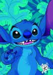  2020 4_fingers absurd_res alien ambiguous_gender black_eyes blue_claws blue_nose blue_pawpads chest_tuft claws cool_colors digital_media_(artwork) disney ecb-15 experiment_(lilo_and_stitch) fingers head_tuft hi_res lilo_and_stitch looking_at_viewer notched_ear open_mouth open_smile pawpads signature smile solo stitch_(lilo_and_stitch) tuft 