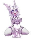  absurd_res alpha_channel anthro areola big_breasts blush breasts collar crouching female genitals hi_res horn looking_pleasured mammal nipples pussy tongue tongue_out xalloir 