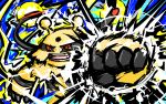 commentary creature electivire electricity english_commentary gen_4_pokemon highres ishmam no_humans pokemon pokemon_(creature) punching red_eyes solo standing thunder_punch_(pokemon) upper_body 