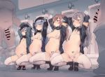  11saihouse 2boys 4girls bangs barcode big_belly bikini blush body_writing boots breasts breath brown_hair g11_(girls_frontline) girls_frontline hat hk416_(girls_frontline) inflation jacket long_hair multiple_boys multiple_girls nipples open_mouth pants_down penis pregnant public_use restroom see-through side-tie_bikini small_breasts spread_legs squatting string_bikini swimsuit thighhighs ump45_(girls_frontline) ump9_(girls_frontline) urinal 