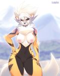  anthro arcanine areola breasts canid canine eyebrows eyelashes female fingers genitals hair hi_res mammal navel nintendo nipples nude pok&eacute;mon pok&eacute;mon_(species) pussy solo standing tsampikos video_games 