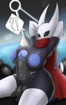  2020 anthropod areola bdsm big_breasts breasts clothed clothing digital_media_(artwork) female genitals gloves handwear hi_res hollow_knight hornet_(hollow_knight) huge_breasts larger_female legwear male male/female nipples not_furry penis presenting protagonist_(hollow_knight) simple_background size_difference smaller_male solo stockings weapon zzvinniezz 