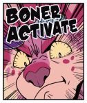  angry anthro border catsudon comic cropped english_text face_focus felid feline humor male mammal purple_nose reaction_image snout spots text upscale vein white_border 