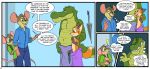  age_difference alligator alligatorid anthro backpack bodily_fluids canid canine clifton_catalina clothed clothing comic compfive crocodile crocodilian crocodylid cub dialogue drooling english_text eyewear fox fully_clothed glasses gus_the_gator hand_on_shoulder hi_res kyle_the_fox male mammal mouse murid murine profanity reptile rodent saliva scalie size_difference speech_bubble teeth text thought_bubble towel umbrella young 