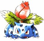  1996 3_toes ambiguous_gender blue_body blue_skin blue_spots claws crouching fangs feral fighting_pose flora_fauna flower fronds front_view frown full-length_portrait ivysaur ken_sugimori leaf light lighting low_res nintendo official_art open_frown open_mouth plant pok&eacute;mon pok&eacute;mon_(species) portrait pose quadruped red_eyes scalie shadow simple_background solo spots spotted_body spotted_skin standing toe_claws toes traditional_media_(artwork) video_games white_background white_claws 