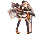  1girl :o ahoge armpit_crease bag bangs belt black_headwear black_legwear blush body_writing breasts buckle character_name cleavage cross cross_necklace elbow_rest floating_hair full_body girls_frontline gun hair_between_eyes hair_ornament hairclip hanging_breasts hat high_heels holding holding_gun holding_weapon ithaca_m37 ithaca_m37_(girls_frontline) jacket jewelry large_breasts long_hair looking_at_viewer necklace off_shoulder official_art open_clothes open_jacket open_mouth paw_print_pattern platform_footwear platform_heels pleated_skirt pump_action rain_lan red_eyes shield shotgun shotgun_shells sidelocks skirt solo standing strap stuffed_animal stuffed_toy teddy_bear thighhighs transparent_background unzipped weapon zipper zipper_pull_tab 