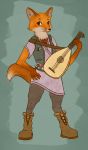  2017 anthro bard canid canine clothed clothing digital_media_(artwork) female fox fur hi_res lute mammal musical_instrument orange_body orange_fur pathfinder plucked_string_instrument pyritie red_fox solo string_instrument 