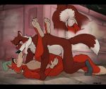  &quot;honest&quot;_john_foulfellow anthro balls black_bars canid canine delirost disney duo fox fur genitals kissing letterbox male male/male male_penetrating mammal orange_body orange_fur penetration penis pinocchio sex 