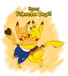  &lt;3_tail 2020 anthro barefoot bottomwear cleft_tail clothed clothing cosplay_pikachu_(character) digital_media_(artwork) dipstick_ears dipstick_tail duo english_text eyes_closed fan_character female fully_clothed fur happy hi_res hug jeans joaoppereiraus kanna_(joaoppereiraus) male multicolored_ears multicolored_tail nintendo open_mouth open_smile orange_body orange_fur pants pikachu pok&eacute;mon pok&eacute;mon_(species) short_pants signature simple_background smile text thick_thighs tuft video_games yellow_background yellow_body yellow_fur 