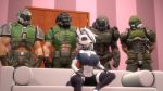  16:9 3d_(artwork) abs anthro clothing digital_media_(artwork) doom doom_guy female furniture group hi_res human humanoid humor imminent_gangbang inside loona_(vivzmind) male mammal meme muscular muscular_male pervertguy341 piper_perri_surrounded siting sofa source_filmmaker standing video_games 