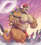  abs anthro bowser bulge clothed clothing final_destination giga_bowser hi_res koopa looking_at_viewer male mario_bros muscular muscular_male navel nintendo nipple_piercing nipples partial_nudity piercing scalie solo speedo super_smash_bros. swimwear sxfpantera thick_thighs topless video_games 