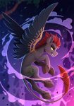  2020 cutie_mark digital_media_(artwork) fan_character feathered_wings feathers feral hair hi_res male my_little_pony red_hair smile solo wings yakovlev-vad yellow_eyes 