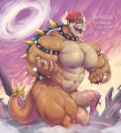  abs anthro balls bowser clothed clothing final_destination genitals giga_bowser hi_res humanoid_penis koopa looking_at_viewer male mario_bros muscular muscular_male navel nintendo nipple_piercing nipples nude penis piercing scalie solo super_smash_bros. swimwear sxfpantera thick_thighs video_games 