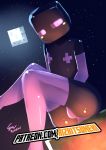  armwear bulge butt clothed clothing enderman girly hi_res legwear male minecraft moon night not_furry panties partially_clothed purple_armwear purple_clothing purple_legwear rizkitsuneki solo text thigh_highs underwear url video_games 