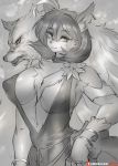  2020 breasts canid canine canis changeling_tale clothed clothing duo female fur girlsay hair hi_res jessie_(changeling_tale) looking_at_viewer mammal nipple_outline text url wolf 