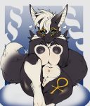  2020 ankh anthro avante92 black_breasts breasts digimon digimon_(species) female genitals hi_res looking_at_viewer nipples nude pussy renamon solo tattoo 