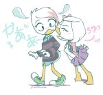  anatid anseriform avian bird blush disney duck ducktales ducktales_(2017) female female/female itsdetectiveliz kissing lena_(ducktales) webby_vanderquack 