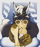  2020 ankh anthro avante92 black_breasts breasts digimon digimon_(species) female genitals hi_res looking_at_viewer nipples nude pussy renamon solo tattoo 