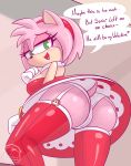  absurd_res amy_rose camel_toe clothing female garter_straps hi_res legwear looking_at_viewer panties smile solo sonic_the_hedgehog_(series) stockings thecoldsbarn underwear upskirt 