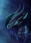  anais-thunder-pen black_body black_scales blue_eyes digital_media_(artwork) dragon headshot_portrait hi_res horn portrait scales tagme 