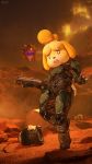  2020 3d_(artwork) 9:16 absurd_res animal_crossing anthro armor bone cacodemon_(doom) canid clothing cosplay demon digital_media_(artwork) doom female gun headgear helmet hi_res isabelle_(animal_crossing) mammal mars nintendo open_mouth owo_sfm ranged_weapon sharp_teeth shotgun skull source_filmmaker teeth thick_thighs video_games weapon 