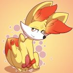  1:1 2020 animal_genitalia balls bodily_fluids cel_shading cum digital_media_(artwork) dipstick_tail erection fennekin feral fur genital_fluids genitals hi_res inner_ear_fluff looking_at_viewer male multicolored_tail nintendo penis pok&eacute;mon pok&eacute;mon_(species) sallandril simple_background smile solo tuft video_games white_body white_fur yellow_body yellow_fur 