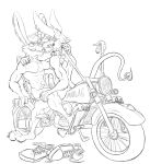  2020 3_fingers abs alpha_channel anthro athletic biceps bike_(disambiguation) biker buckteeth claws clothing collar demon digital_drawing_(artwork) digital_media_(artwork) duo ear_piercing erection facial_hair fangs feet fingers footwear frottage fur genitals grin hair hare hi_res humanoid_penis jewelry lagomorph leporid long_ears long_tail madlag male male/male mammal monochrome motorcycle muscular muscular_male pawpads paws pecs penis piercing pubes rabbit sex sharp_teeth shoes signature simple_background smile spade spade_tail spiked_collar spikes teeth transparent_background vehicle vein veiny_penis wrath_(madlag) 