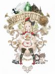  1girl agnes_oblige anniversary blonde_hair bow bravely_default:_flying_fairy bravely_default_(series) castle closed_eyes doll edea_lee fairy fairy_wings gym_shirt gym_shorts hair_bow hair_ornament highres ikusy navel official_art over-kneehighs ringabel shirt shirt_grab shoes shorts smile sneakers sportswear square_enix stuffed_toy thighhighs tiz_oria wings 