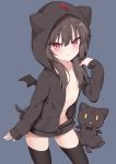  animal_ears bottomless chomusuke_(kono_subarashii_sekai_ni_shukufuku_wo!) kamu_(geeenius) kono_subarashii_sekai_ni_shukufuku_wo! megumin nekomimi no_bra open_shirt tail thighhighs wings 