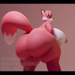  1:1 2020 3d_(artwork) 3d_animation 5_fingers animated anthro areola big_breasts big_butt big_tail blue_eyes breasts butt canid canine digital_media_(artwork) erect_nipples female fingers fox fur hair huge_breasts huge_butt hyper hyper_butt iii_oridas_iii looking_at_viewer mammal nipples short_playtime thick_thighs twerking wide_hips 